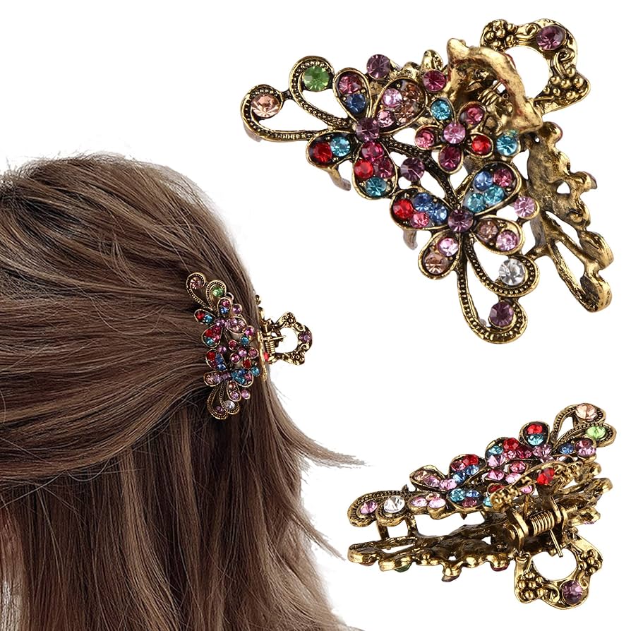Amazon.com : CROWN GUIDE Vintage Rhinestone Hair Claw